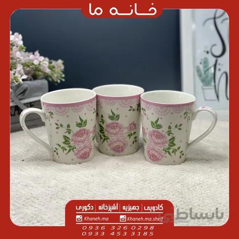 لیوان ماگ سرامیکی مدل گل دار