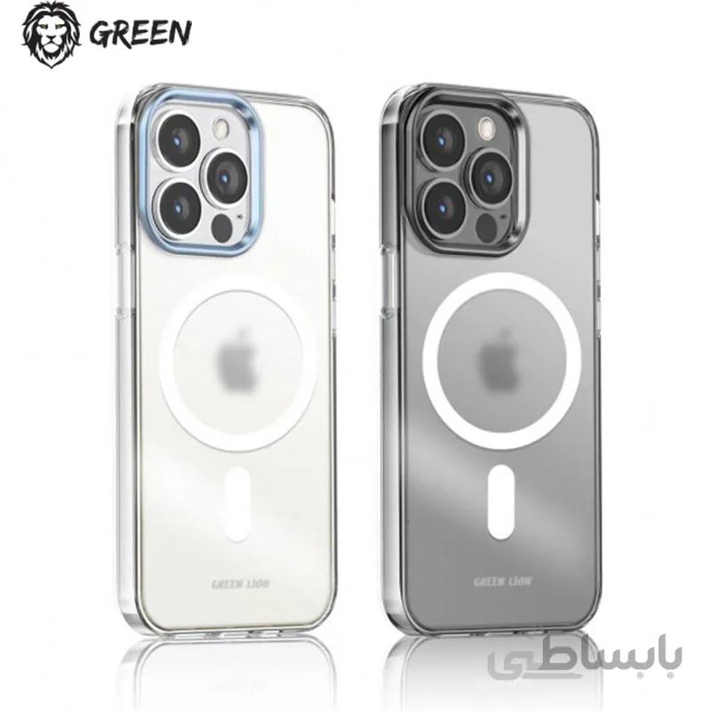قاب مات iPhone 13 Pro Max گرین با قابلیت شارژ مگ سیف Green Lion