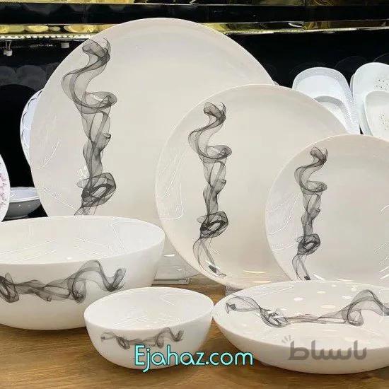سرویس غذاخوری آرکوپال 26 پارچه گرد اسموک طوسی