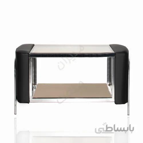 میز جلومبلی اطلس مشکی با شیشه