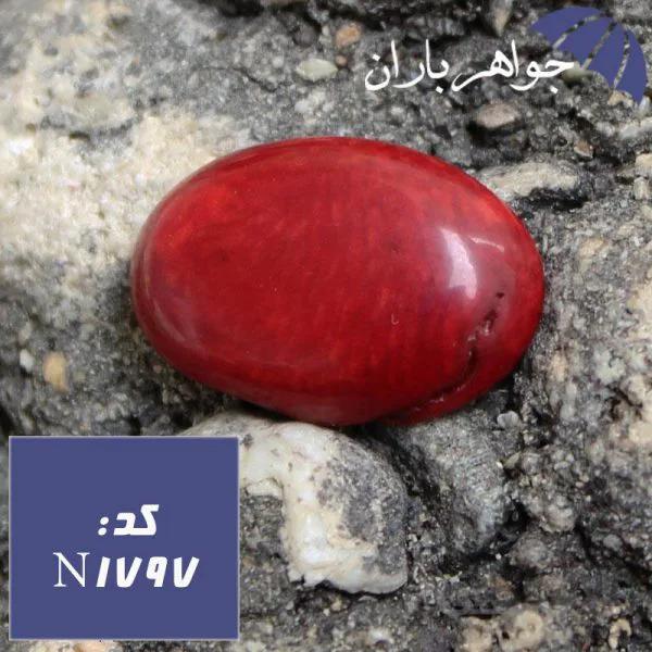نگین مرجان قرمز اصل کد N_1797