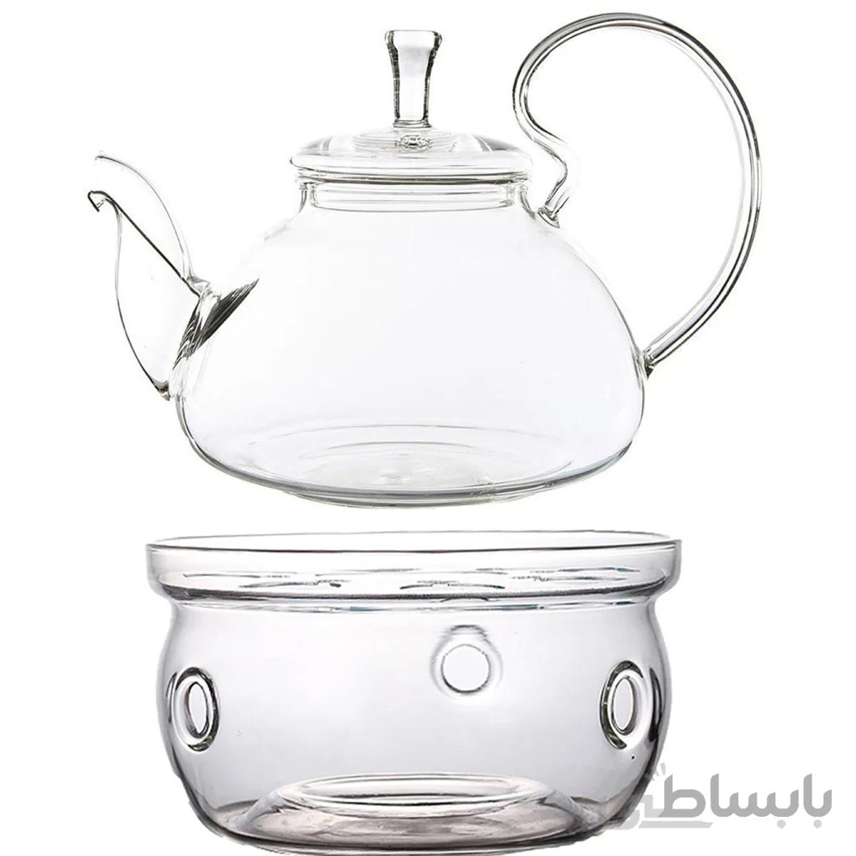 ست قوری و وارمر پیرکس مدل اشرافی گنجایش 600 سی سی