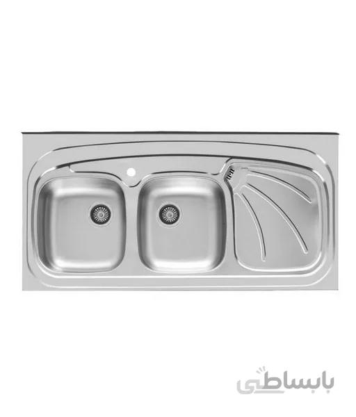 سینک ظرفشویی روکار اخوان ا Akhavan Double Bowl Sink 121SP