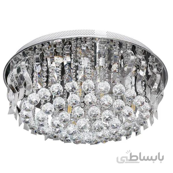لوستر سقفی کریستالی چشمه نور کد A6638/60-S-C کروم (ریموت دار)