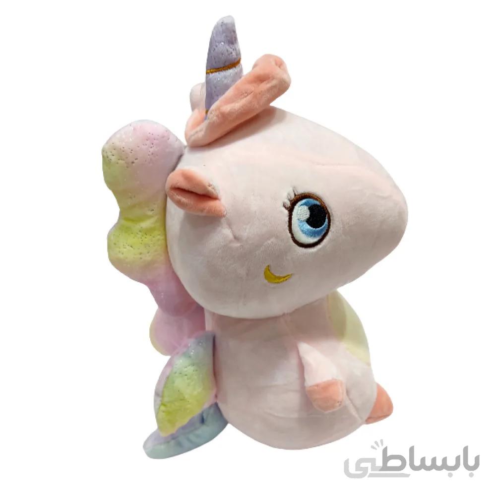 عروسک پولیشی مدل اسب تک شاخ صورتی بالدار ارتفاع 28 سانتی متر Unicorn_اسباب بازی