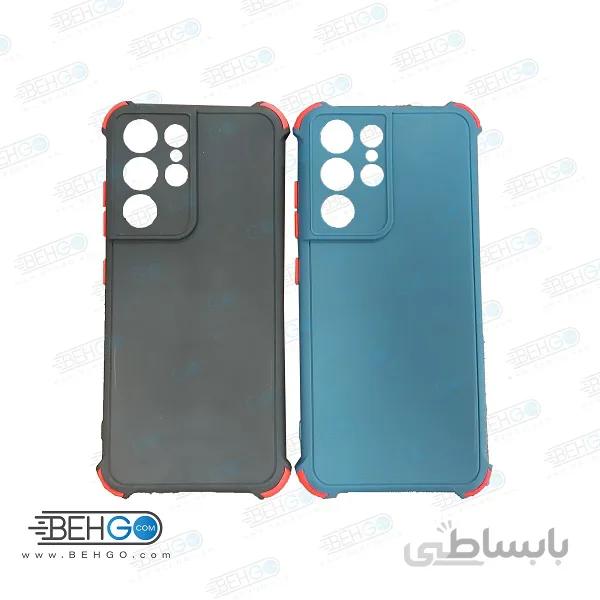 قاب سامسونگ S21 Ultra کاور مدل ژله ای دکمه رنگی محکم ضد ضربه با محافظ لنز دوربین گوشی S21 Ultra گارد محافظ قاب Camera Cover color key Case for Samsung S21 Ultra