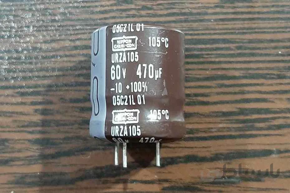 Nippon Chemicon 60V 470uF – خازن الکترولیت، ۶۰ ولت، ۴۷۰ میکروفاراد