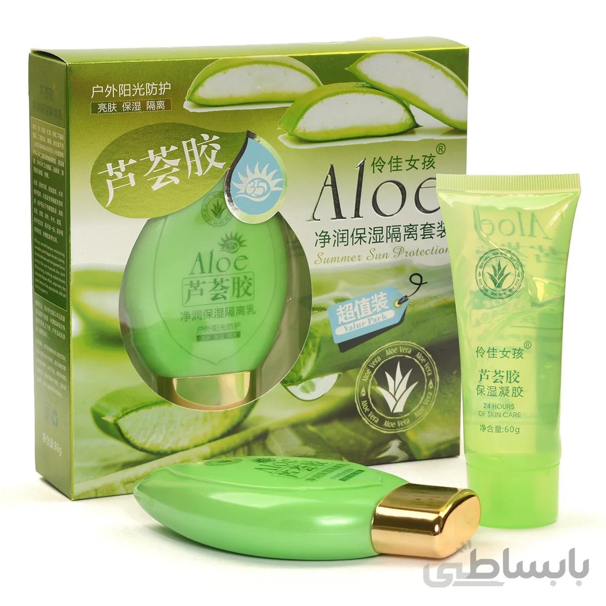 پک ضد آفتاب و ژل آلوئه ورا Aloe مدل Summer Sun Protection