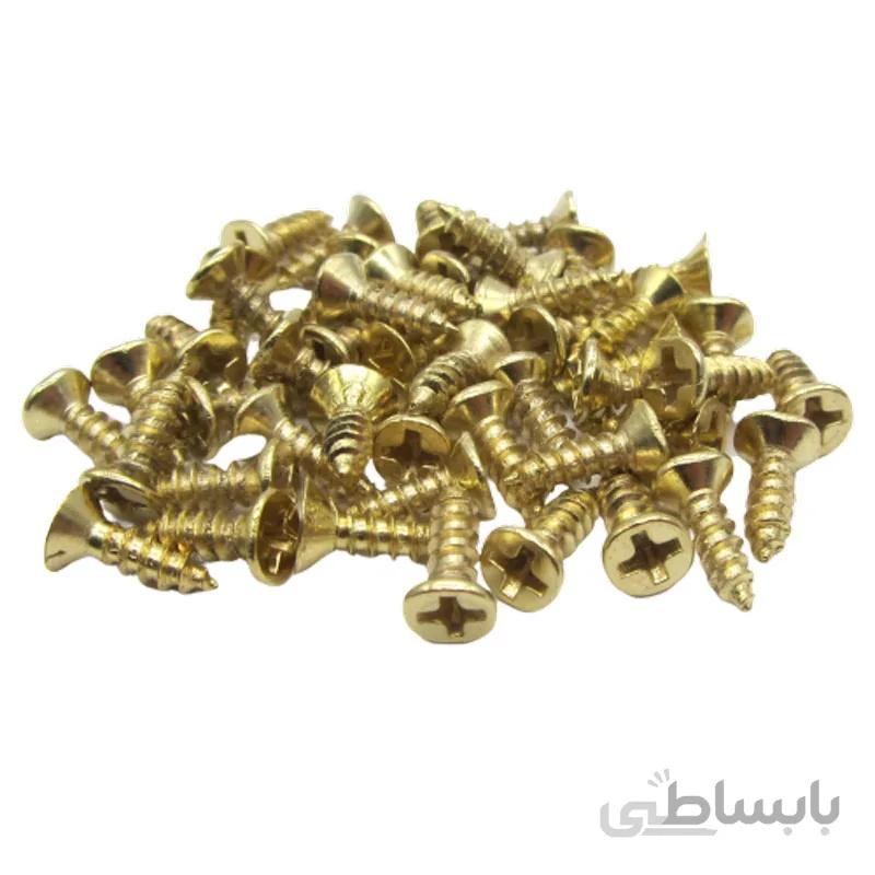 پیچ آنتیک طلایی قطر 2.5 طول 8 میلی‌متر بسته 100 عددی