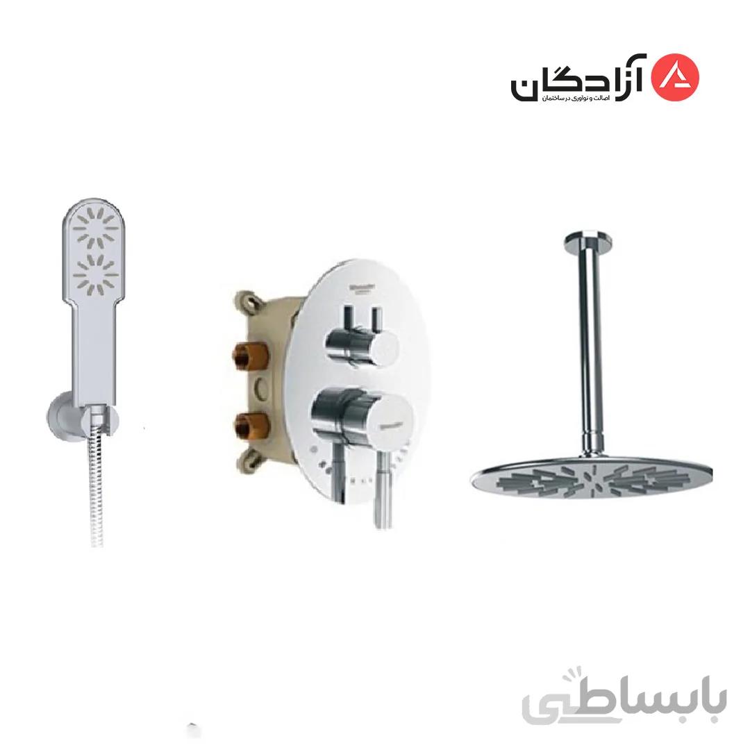 شیر حمام توکار شودر مدل روگن تیپ 3 - BRASS