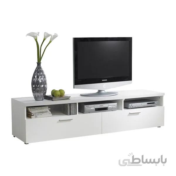 میز تلویزیون ام دی اف هایگلاس سفیدنایس