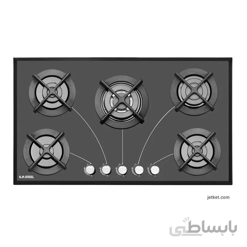 اجاق گاز 5 شعله ایتالیایی ایلیا استیل مدل IG 5902