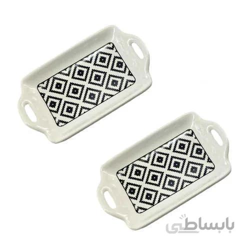 ظرف سرو مایا هوم مستطیل طرح لوزی قلب بسته دو عددی