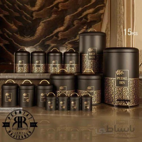 BVK بی وی کی سرویس اشپزخانه 15 پارچه بونسای مشکی VK5491