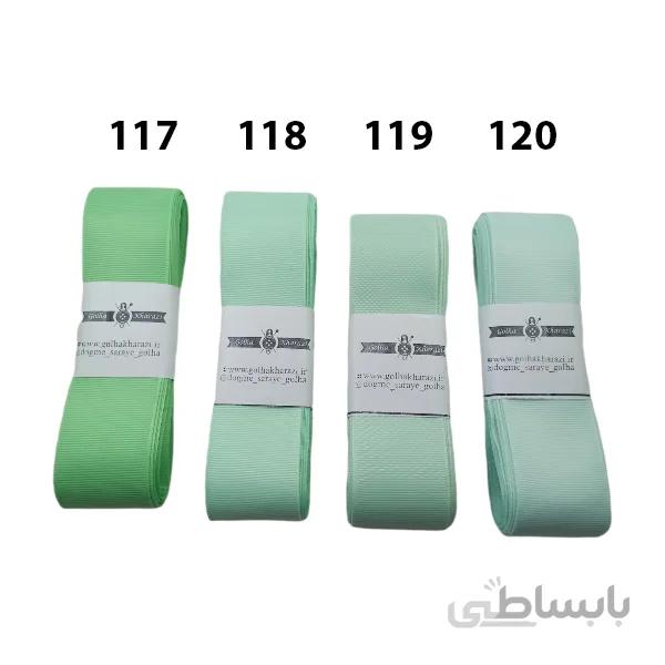 روبان گروگن 4 سانتی طیف سبز کاهویی کد 10399