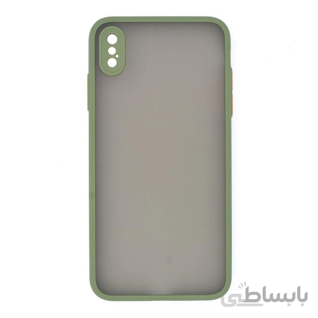 قاب گوشی اپل iPhone XS Max پشت مات محافظ لنز دار مدل M-LNZ