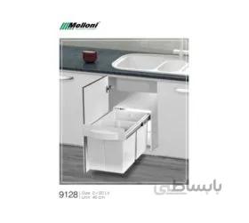 سطل دو قلو ریل از کف زیر سینک آرام بند