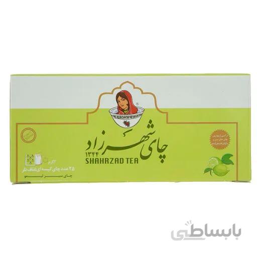چای تی بگ سبز لیمو 25 عددی شهرزاد کارتن 24 عددی