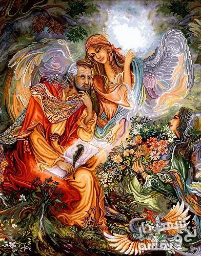 نخ و نقشه تابلو فرش طرح مینیاتور استاد فرشچیان کد m-7731