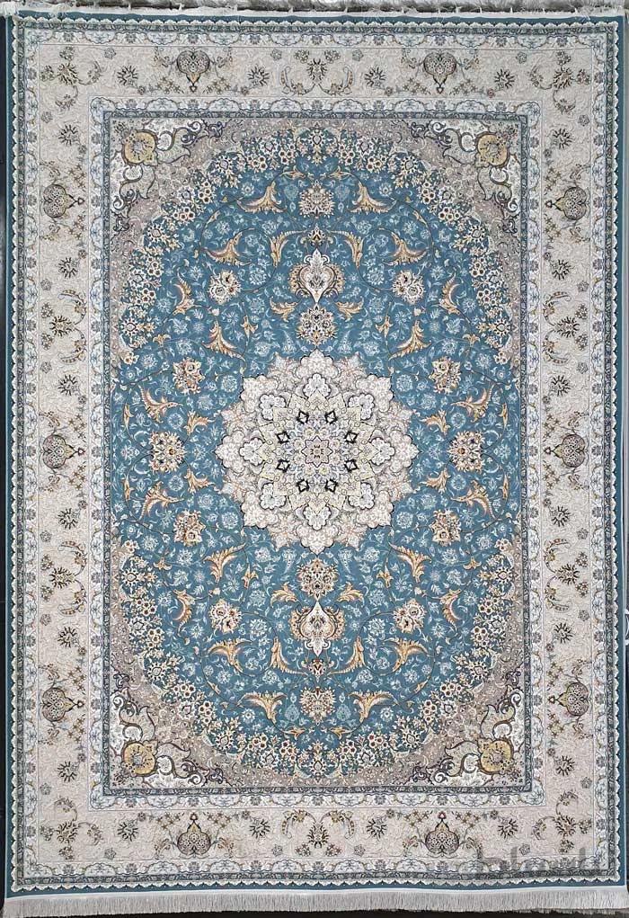 فرش ابی اطلسی نقشه محیا