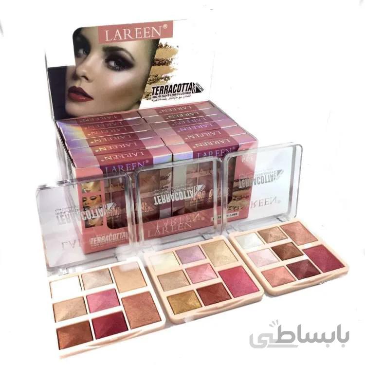پالت رژگونه و هایلایتر هشت رنگ لارن Lareen