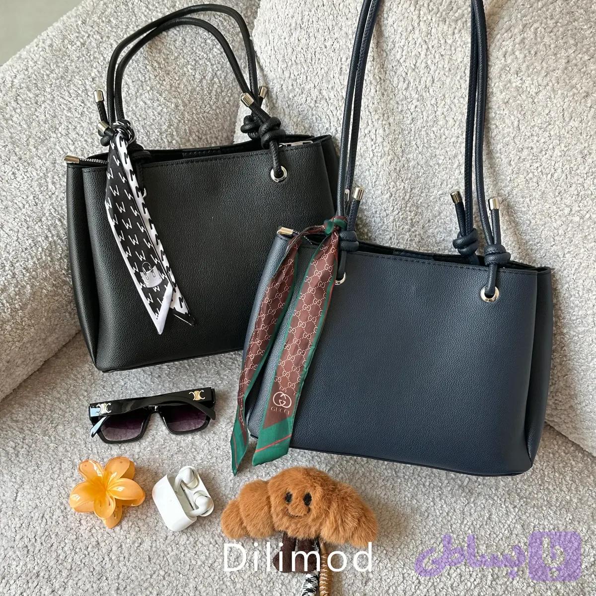 کیف دوشی زنانه و دخترانه بند گره ای اسکارف دار | کد 10006 — تصویر 1