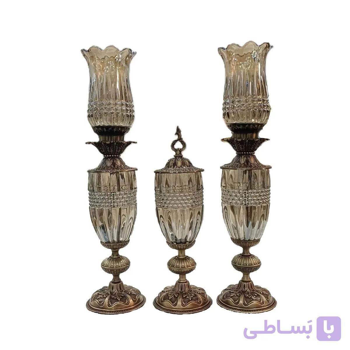 ست شمعدان و شکلات خوری کریستال کد 319