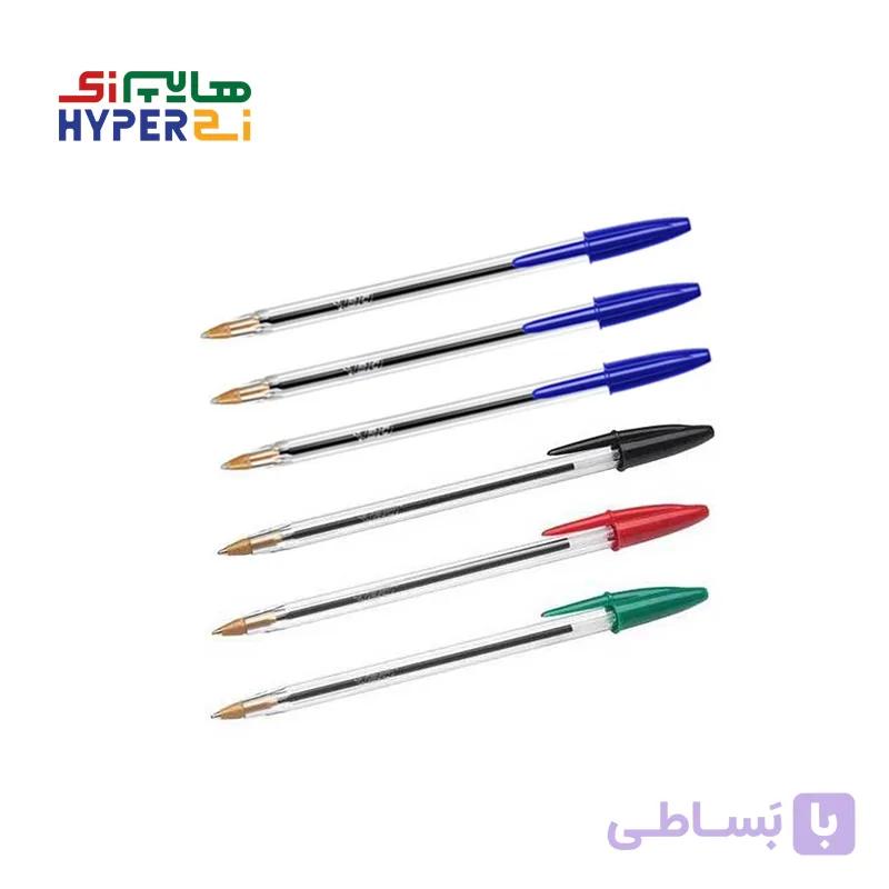 بلیستر خودکار بیک 6عددی (3آبی-1مشکی-1قرمز-1سبز)