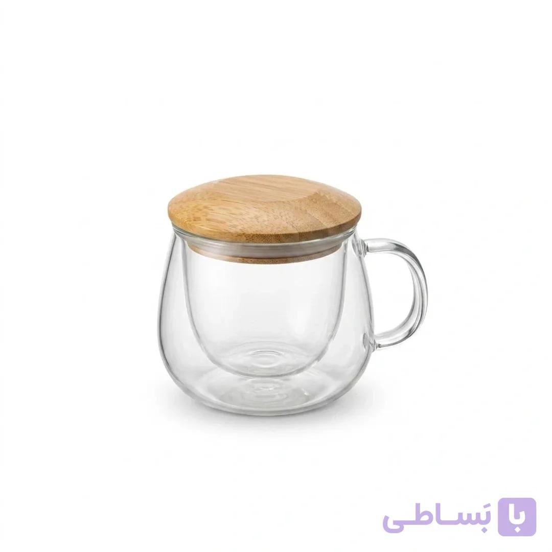 لیوان دمنوش 400 میل درب بامبو — تصویر 1