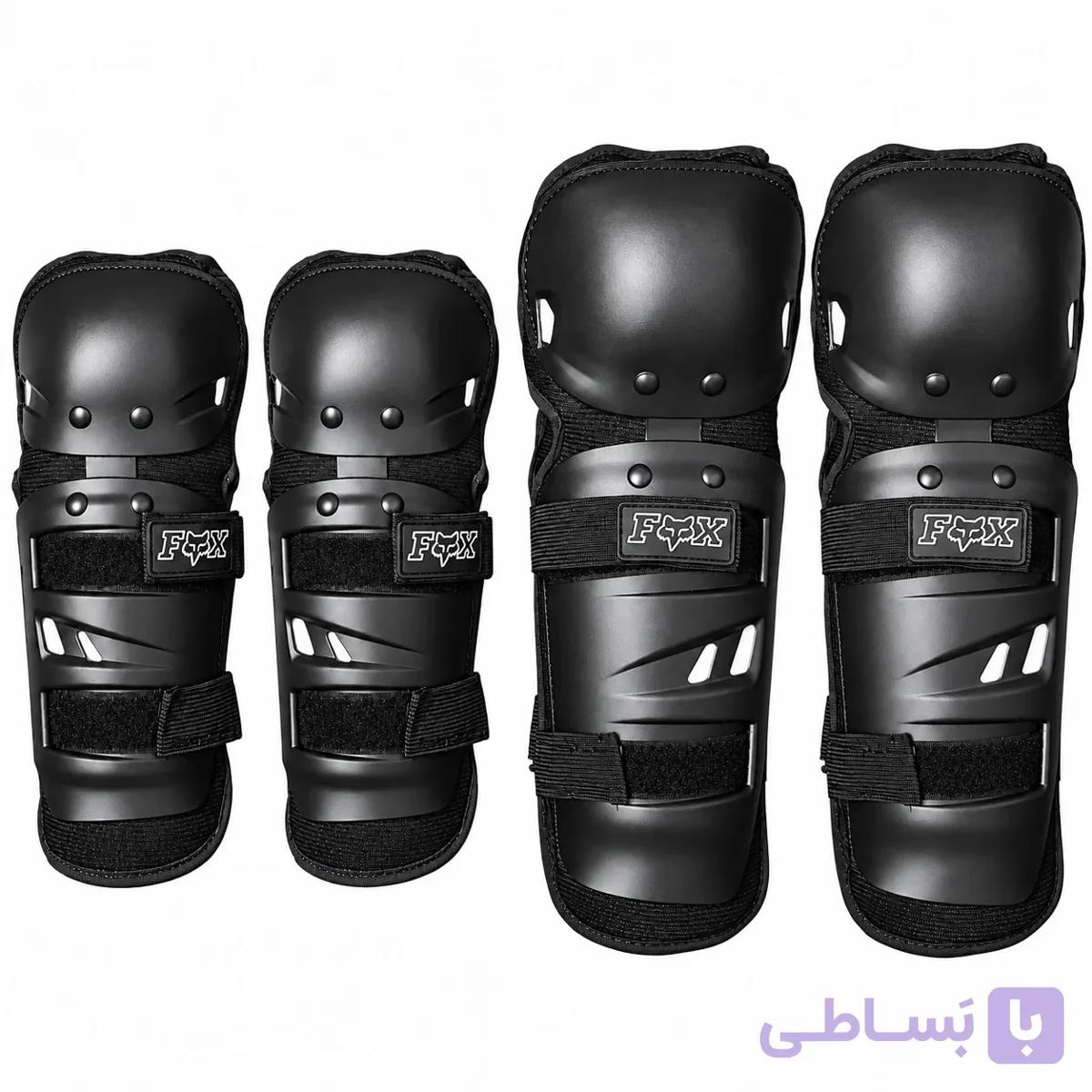 ست زانو و آرنج بند موتورسواری طرح فاکس ۴ تکه