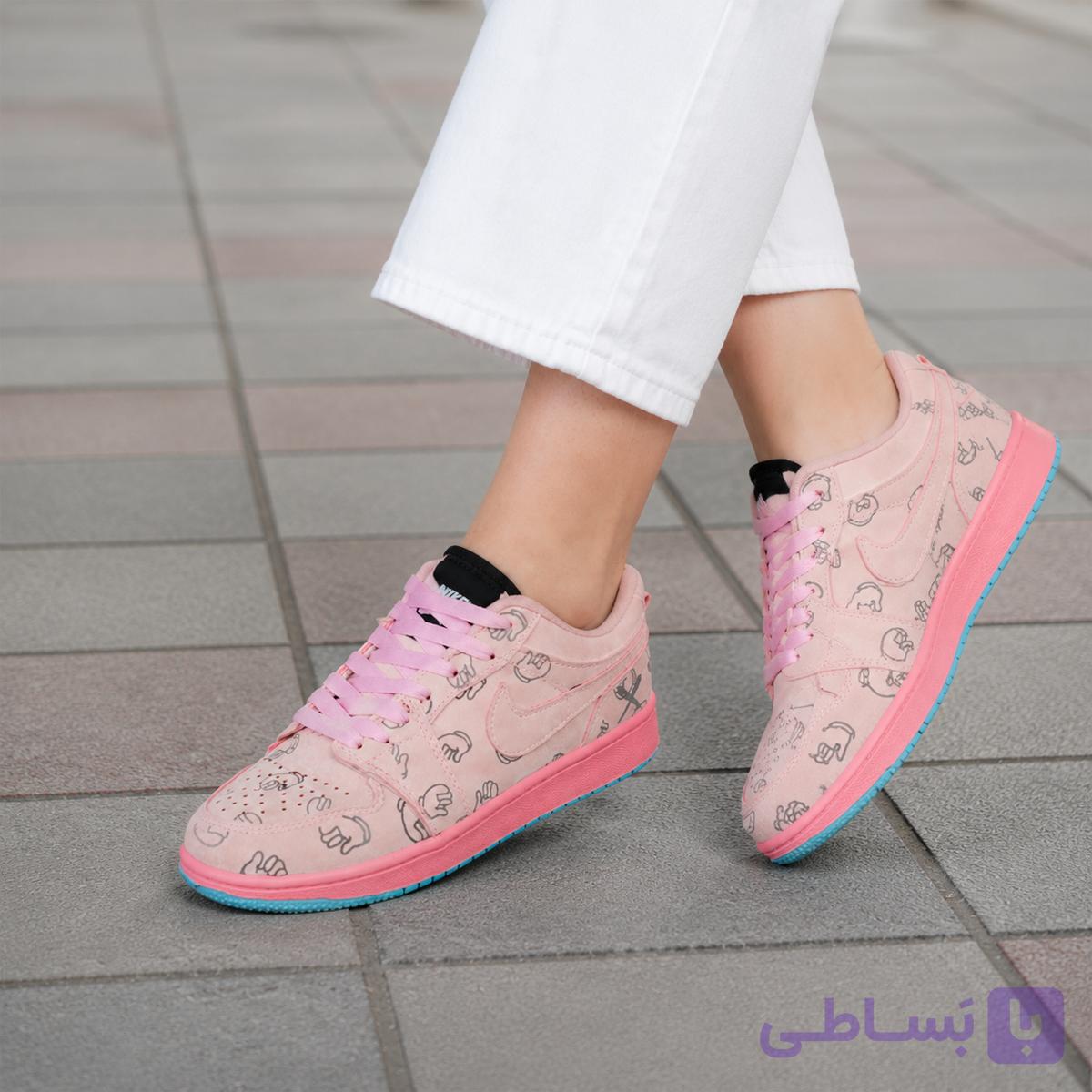 کفش کتانی زنانه مدل نایک صورتی | کتونی اسپرت دخترانه شیک و راحت
