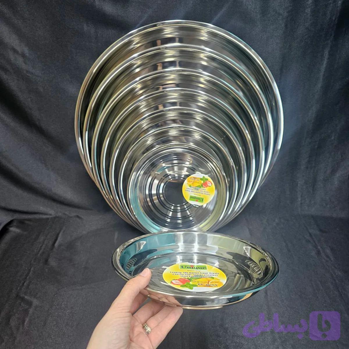 سرویس سینی هندی ۸سایز استیل نگیر یونیک
