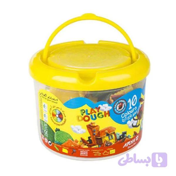 خمیر بازی سطلی 10رنگ اریا