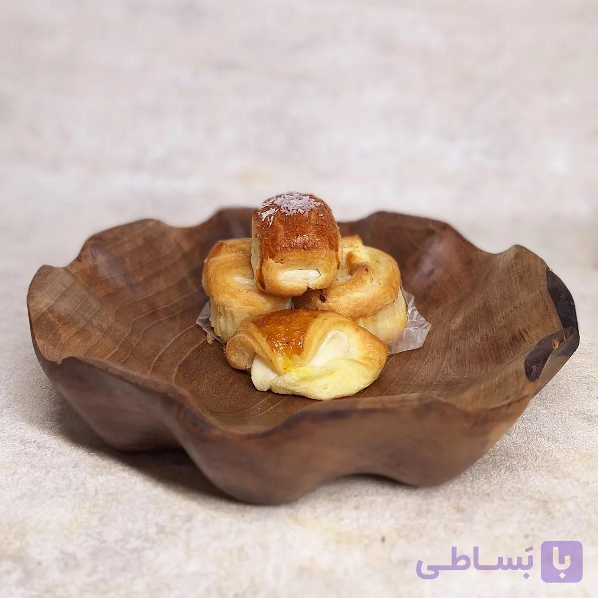 شیرینی خوری دفرمه گرد بدون پایه از جنس چوب گردو