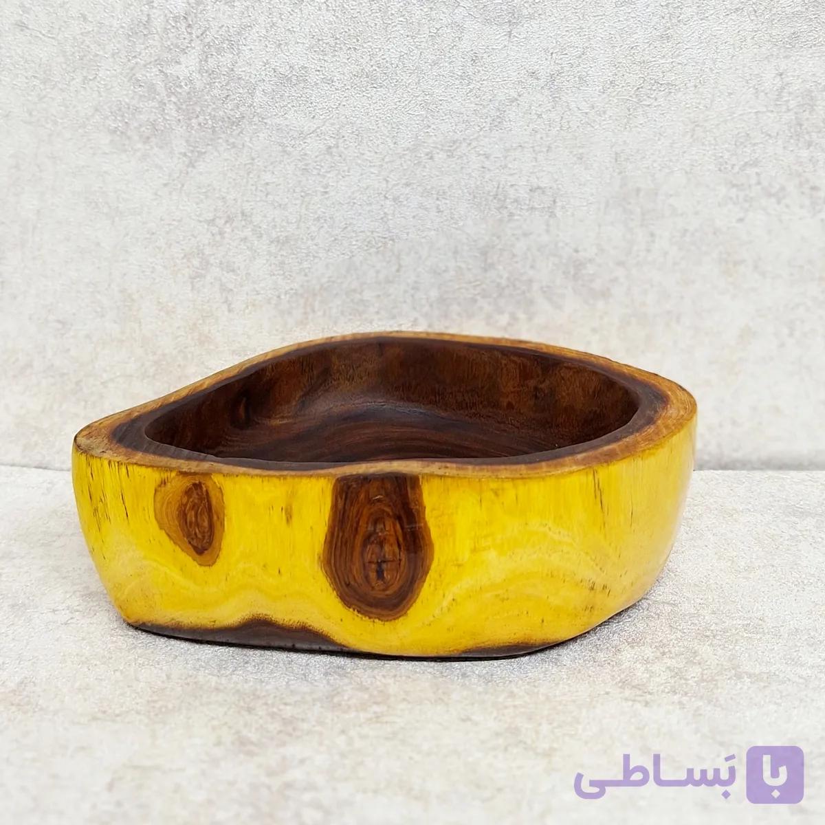 کاسه دفُرمه چوبی دور طلایی پوستی