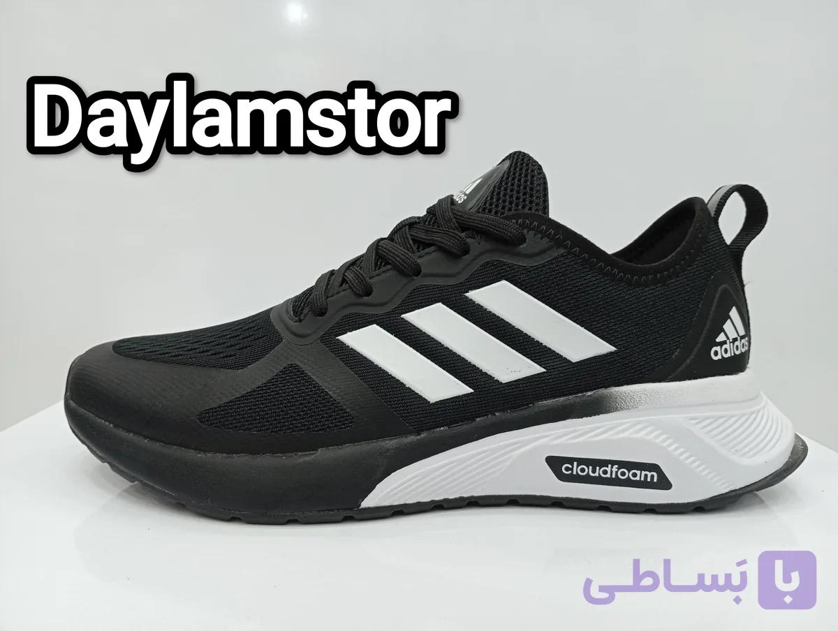 کتونی ادیداس کلودفوم مشکی‌سفید