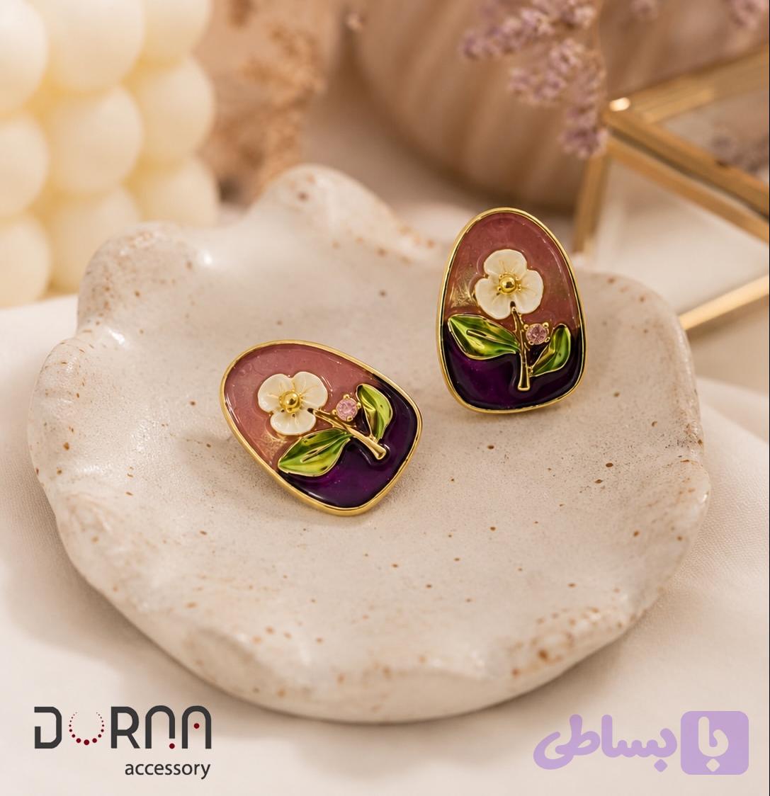 گوشواره میناکاری "ارکید"