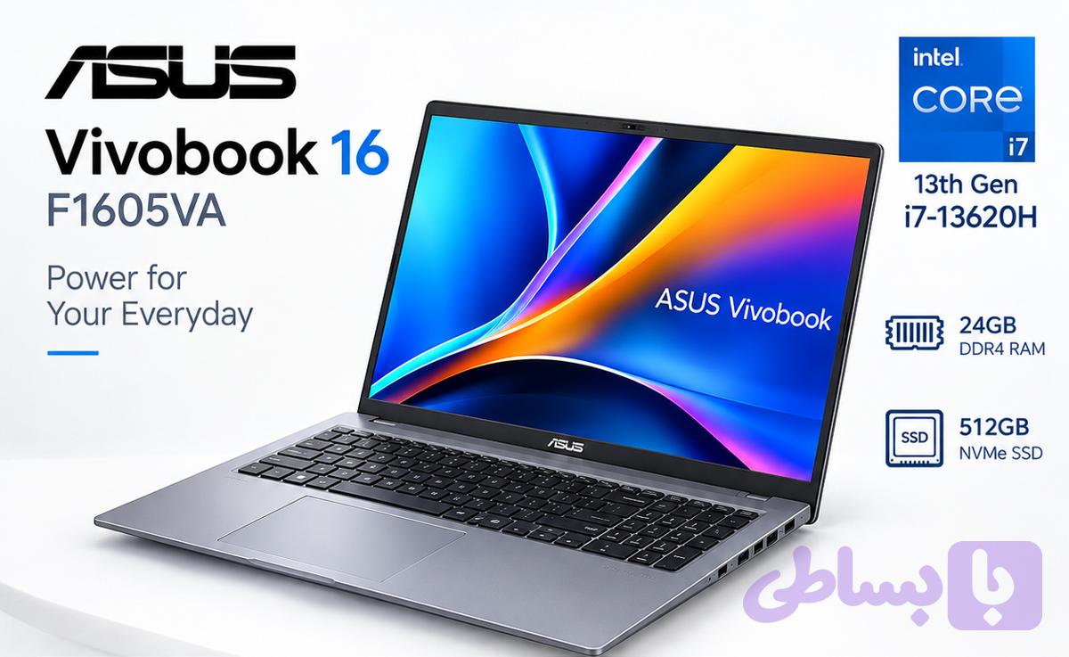 لپ تاپ ASUS Vivobook 16 F1605VA Core i7-13620H، رم 24GB، SSD 512GB — تصویر 1