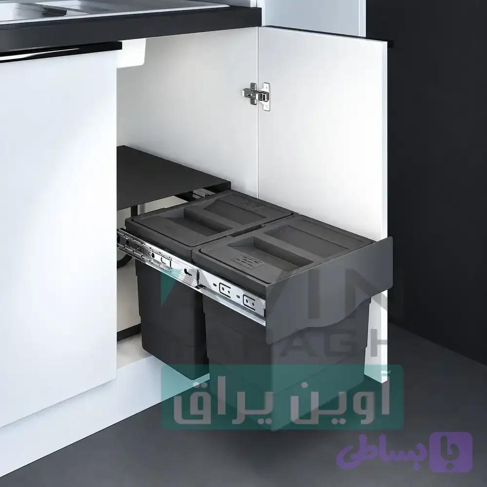 سطل زباله ارتفاع کوتاه ۳۲ لیتری پلاتین مدل ۴۱۳۲ — تصویر 1