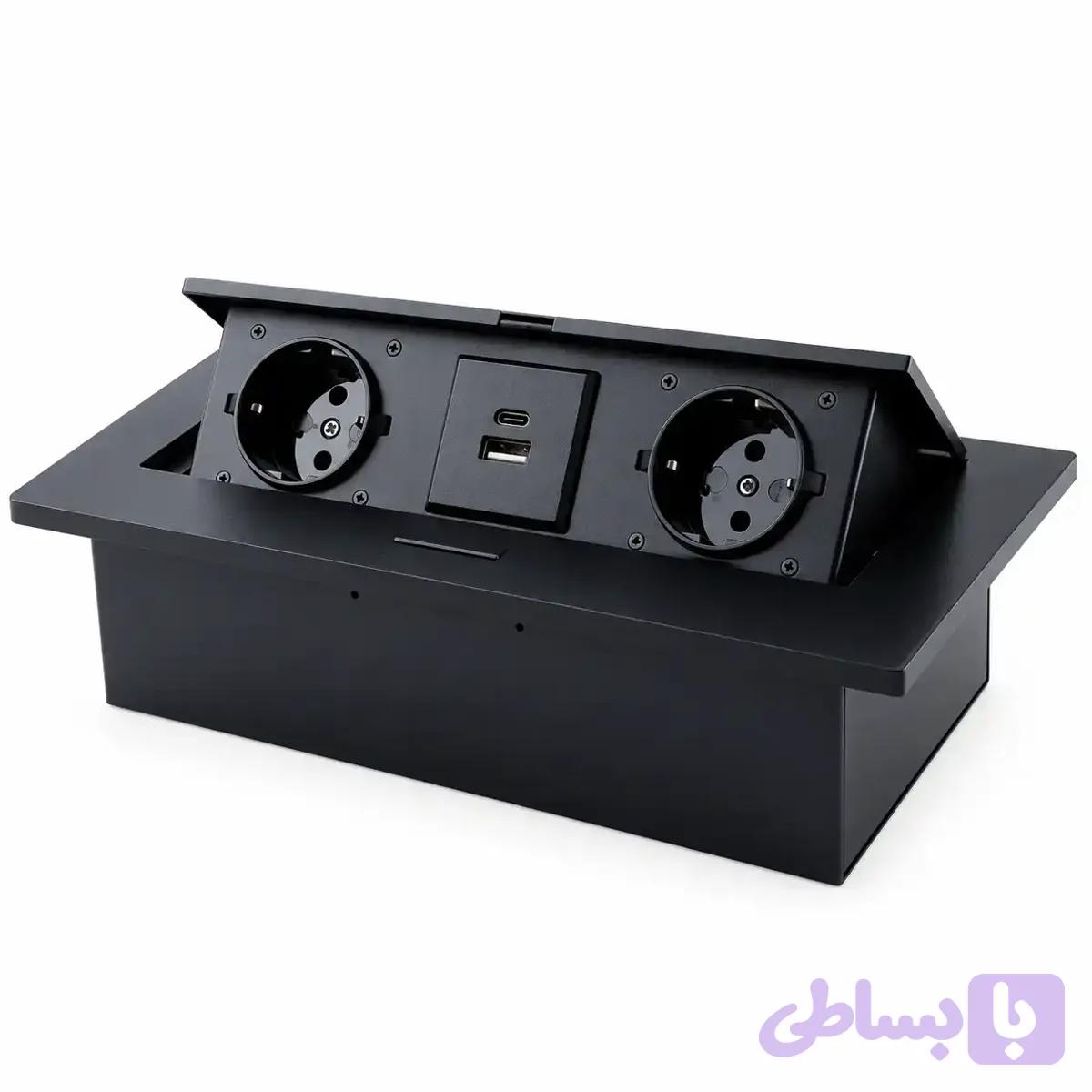 پریز توکار داشبوردی شارژردار کد 1020 با USB و Type-C — تصویر 1