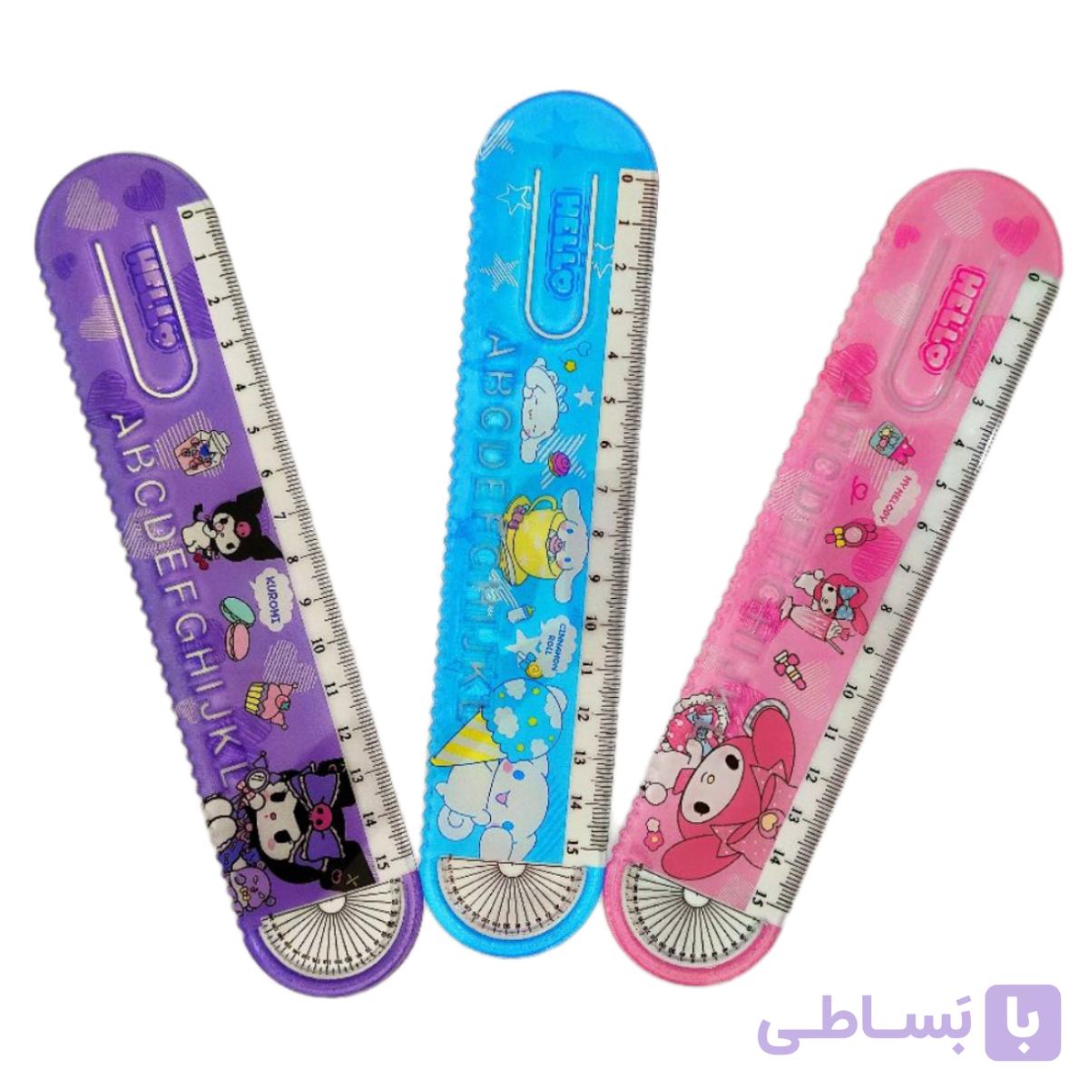 خط کش سر نقاله ای 15 سانتی متری کرومی و ملودی و سینامورول — تصویر 1