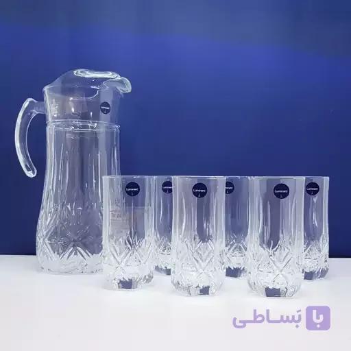 پارچ و لیوان لومینارک مدل برایتون اصلی 7 پارچه ساخت امارات سری گلد فرنس F2565E LUMINARC BRIGHTON | ارسال رایگان