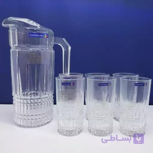 پارچ و لیوان لومینارک مدل الیزه اصلی 7 پارچه ساخت امارات سری گلد فرنس F2565E LUMINARC ELYSEES | ارسال رایگان