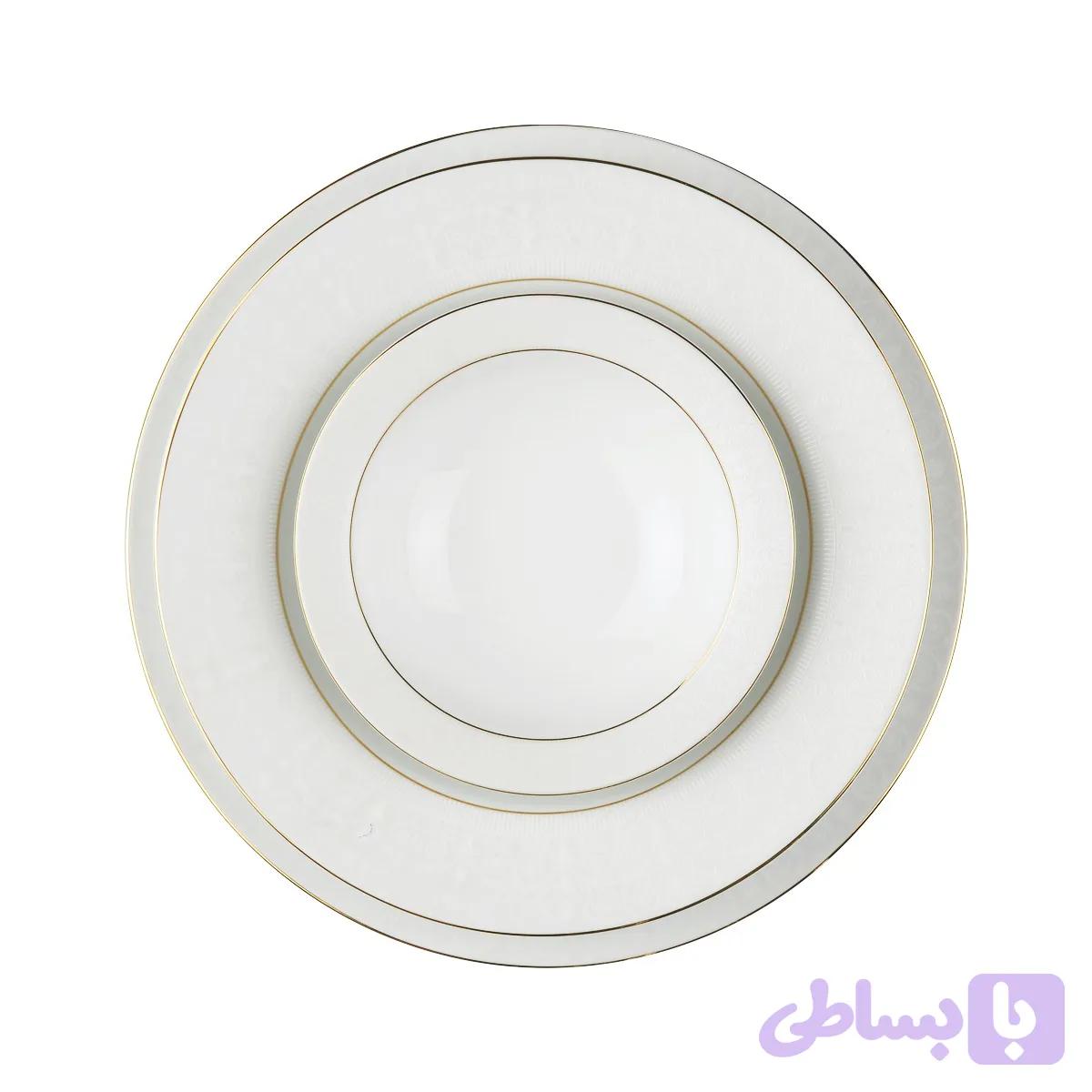 سرویس 28 پارچه 6 نفره طرح سپید صدف چینی زرین