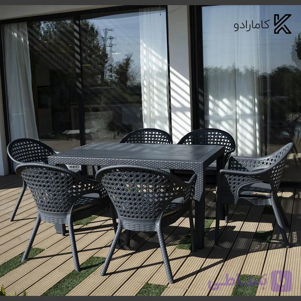 ست میز و صندلی 6 نفره پلاستیکی کد 321-999 ناصر پلاستیک — تصویر 1