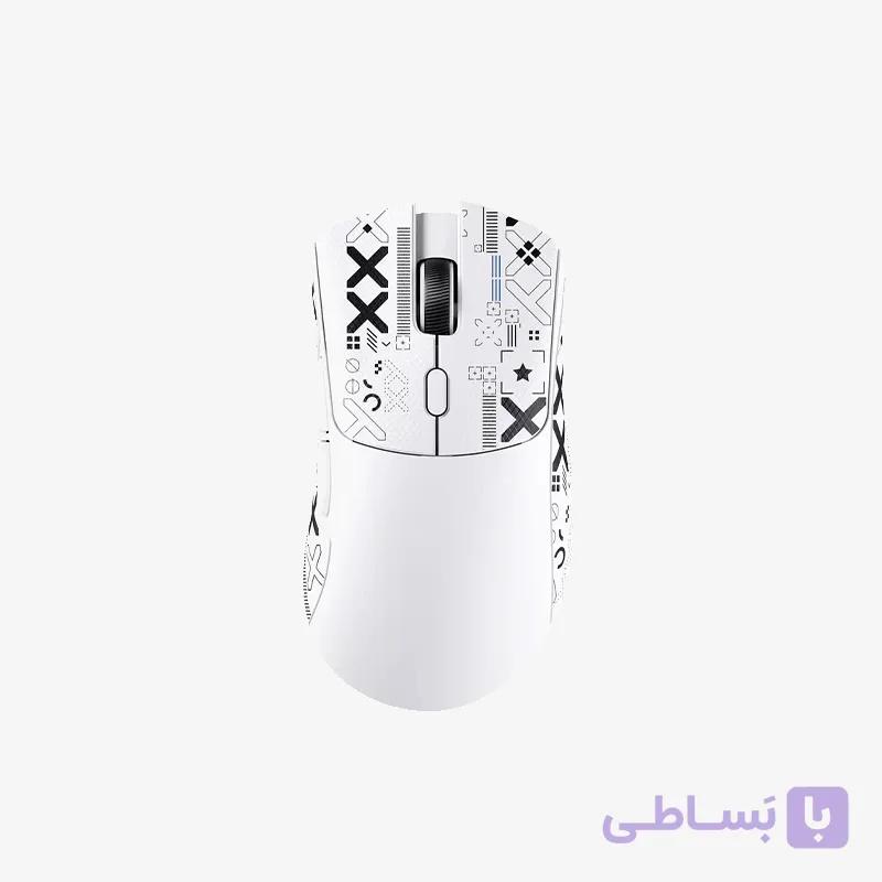 موس بی سیم گیمینگ Attack Shark R1 سفید + گریپ anti slip اختصاصی — تصویر 1