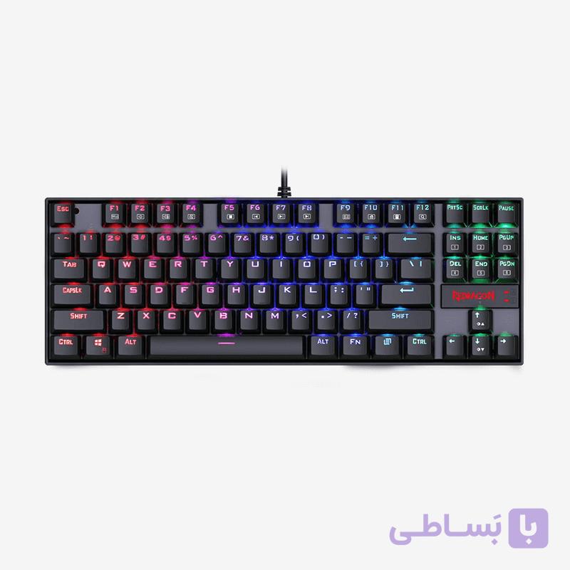 کیبورد گیمینگ ردراگون K552 فول RGB مشکی مکانیکال پارت آمریکا USA سوییچ آبی — تصویر 1