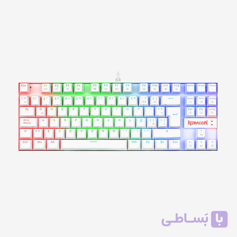 کیبورد گیمینگ ردراگون K552 فول RGB رنگ سفید تمام مکانیکال با سوییچ قرمز — تصویر 1