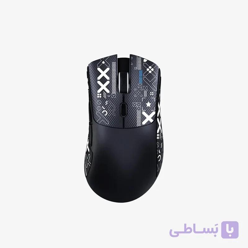 موس بی سیم گیمینگ Attack Shark R1 مشکی + گریپ anti slip اختصاصی — تصویر 1