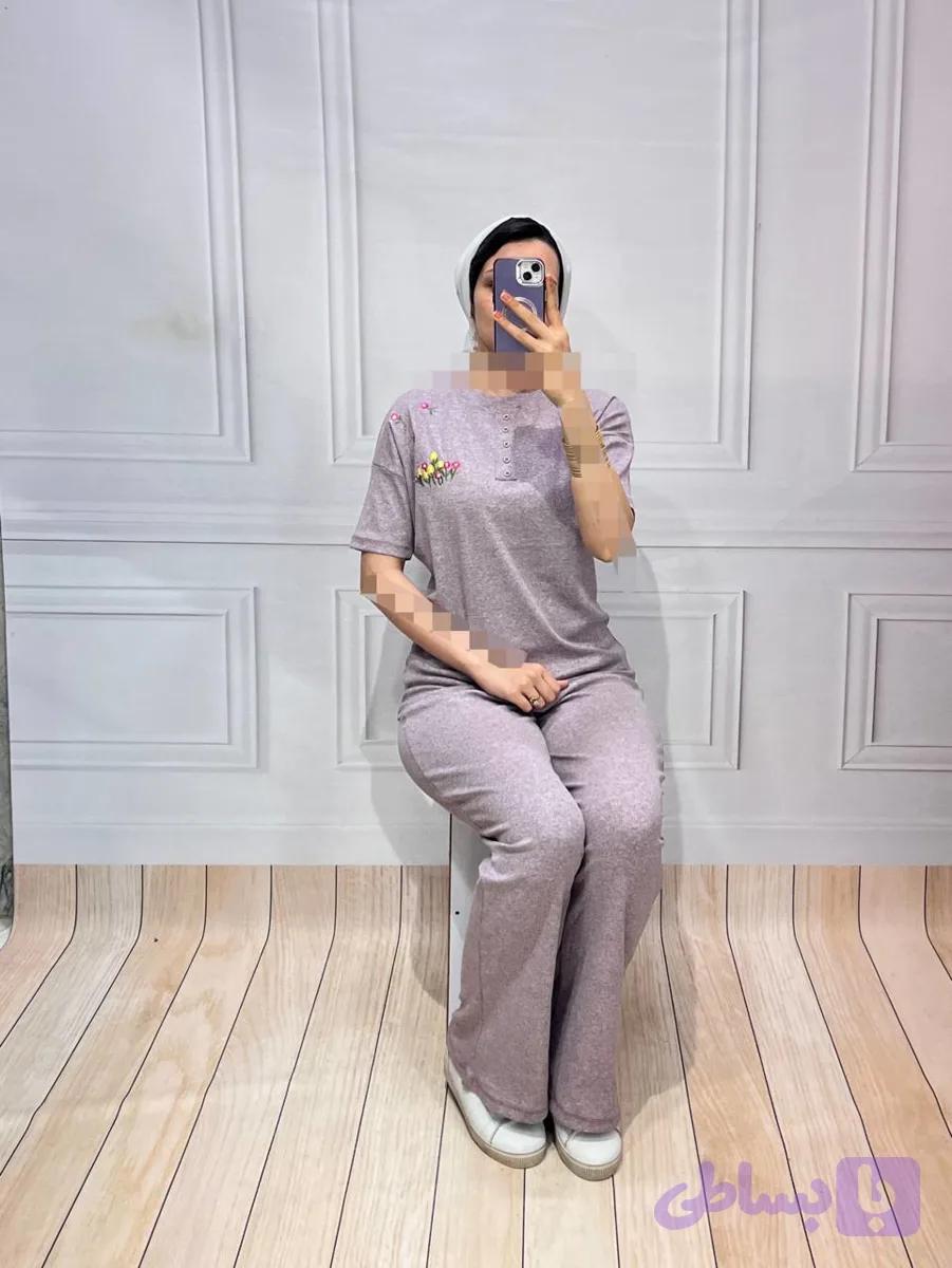 تیشرت شلوار گل بانو